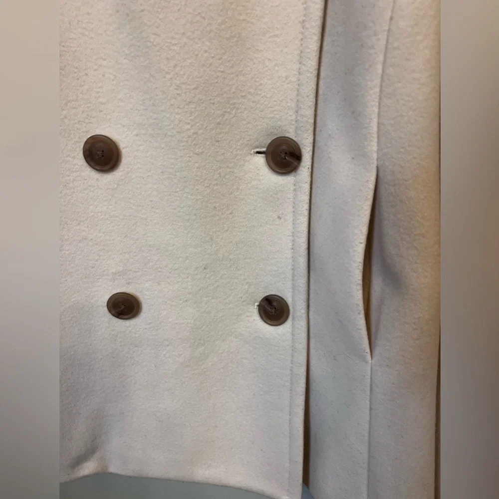 J. Crew Cream Wool Double-Breasted Pea Coat –‎ Women’s Size Medium - Picture 4 of 6